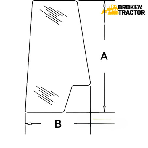 Case IH Rear Door Window Glass (XL Cab) for 1055, 1056, 1255 & More Tractors – 3233051R1