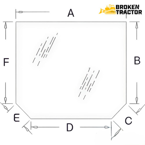 John Deere Rear Window Glass for 5200, 5210, 5300, 5310, 5400 & More Tractors – R129954