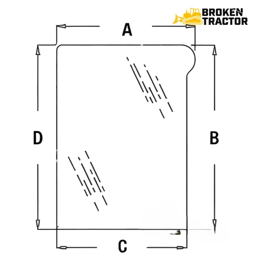 John Deere Lower RH Windshield Glass for SE6020, SE6120, SE6220 & More Tractors – L151753