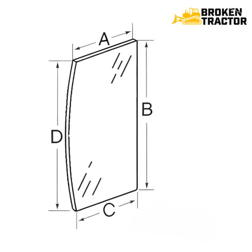International Harvester Lower RH Windshield Glass for HYDRO 186 & More Tractors – 109132C2