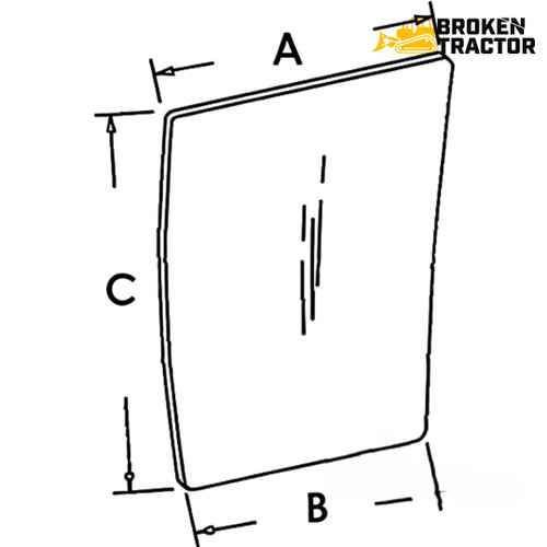 Case IH Lower RH Front Glass for 7110, 7120, 7130, 7140, 7150 & More Tractors – 1340197C1