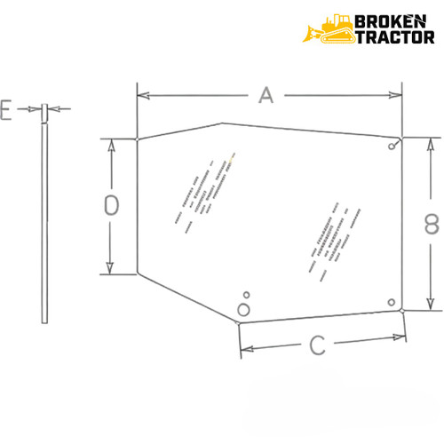 Case IH Upper RH Door Glass for 5120, 5130, 5140, 5150, 5220 & More Tractors – 248723A1