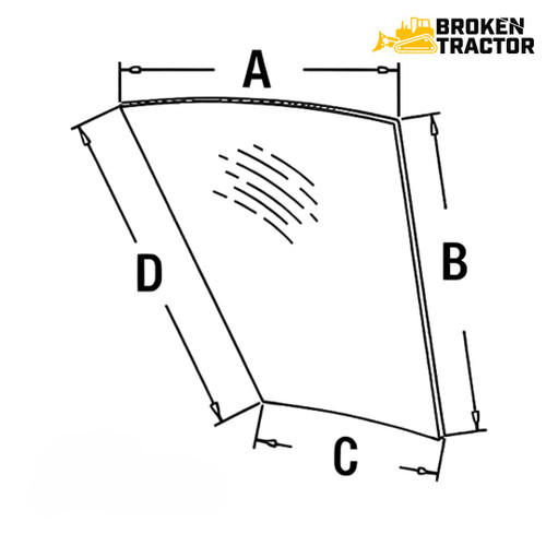 John Deere Lower LH Door Glass for 4050, 4055, 4250, 4255, 4450 & More Tractors – R93149
