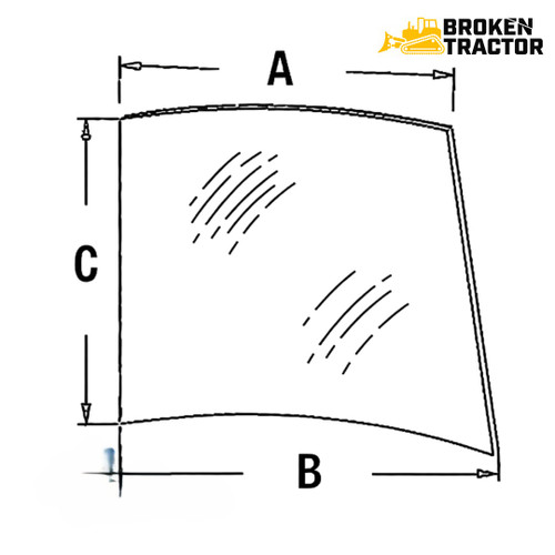 John Deere Upper LH Door Glass for 4050, 4055, 4250, 4255, 4450 & More Tractors – R93150