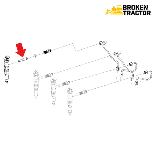 Fuel Injector Line to Injector Side Feed Tube for John Deere 310K, 1010D, 755D & more – RE522594