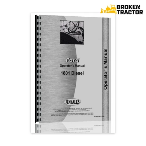 Ford 1801 Industrial Tractor Operators Manual (Diesel)