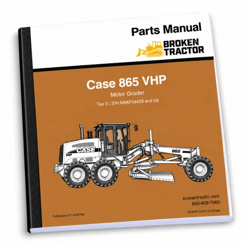 Case 865 VHP Motor Grader Parts Manual – S/N N8AF04429+ (400+ Pages)