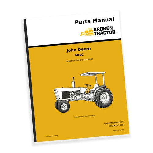 Cover of the John Deere 401C Tractor Loader Backhoe Parts Manual, part number OEM-P-JDPC1431