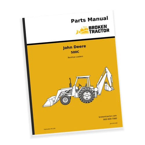 Cover of the John Deere 500C Backhoe Parts Manual, part number JD-P-PC1239
