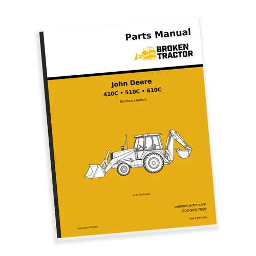 Cover of the John Deere 410C, 510C, 610C Backhoe Parts Manual, part number OEM-P-JDPC2065