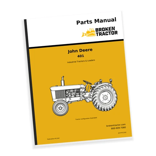 Cover of the John Deere 401 Industrial Tractor Parts Manual, part number JD-P-PC1242