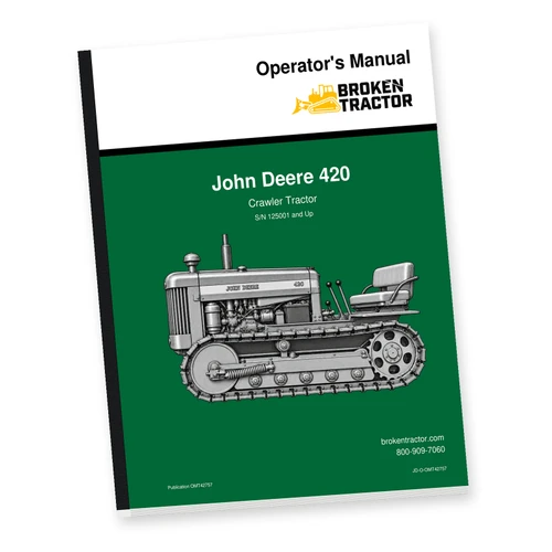 John Deere 420 Crawler Operator's Manual – S/N 125001 & Up (80 Pages)