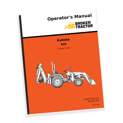 Cover of the Kubota B20 Tractor Operator's Manual, part number OEM-O-KUB20