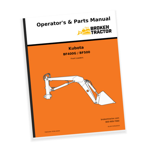 Cover of the Kubota BF400G, BF500 Loader Operator's & Parts Manual, part number KU-OP-7076163315