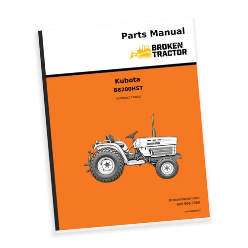 Cover of the Kubota B8200HST Tractor Parts Manual, part number KU-P-B8200HST