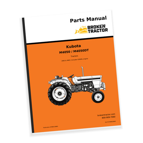 Cover of the Kubota M4050, M4050DT Tractor Parts Manual, part number KU-P-9789820860