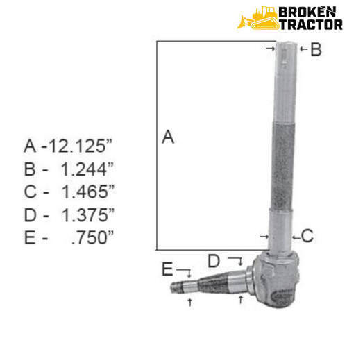 Ford 4000 3-cylinder Tractor Spindle, Right Hand -- C5NN3105T | Broken Tractor