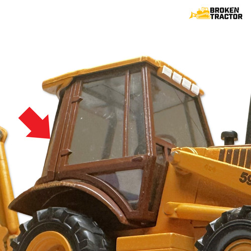 Case Backhoe Cab Glass, Rear Right Hand Quarter Panel -- D126204 | Broken Tractor