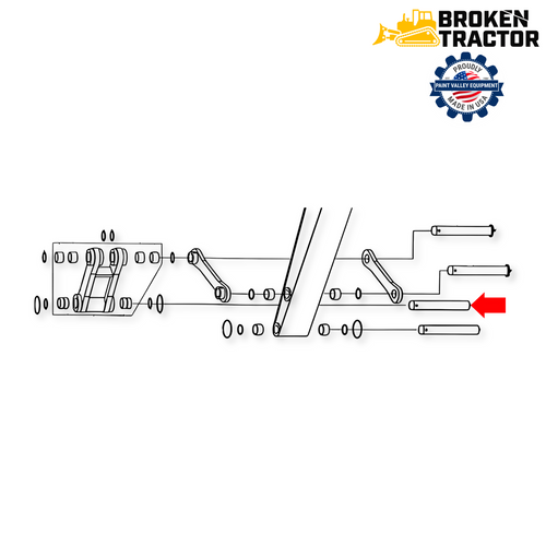 John Deere Excavator Bucket to H-Link Pin -- 3088580 | Broke