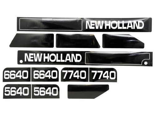 New Holland 5640, 6640, 7740 Series Hood Decal Set -- S.68253  | Broken Tractor