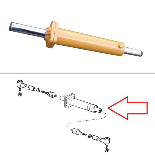 Case 4WD Backhoe Power Steering Cylinder, Rebuilt 570LXT, 580MXT, 580L, 580M, 580 Super L, 580 Super M, 585G, 586G, 588G -- 144458A1-R