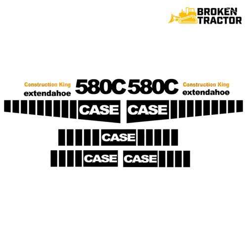 Case 580C Backhoe Decal Set | Broken Tractor