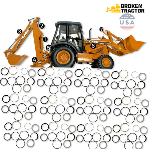 Case 580L Backhoe Cylinder Seal Kit - Whole Machine package