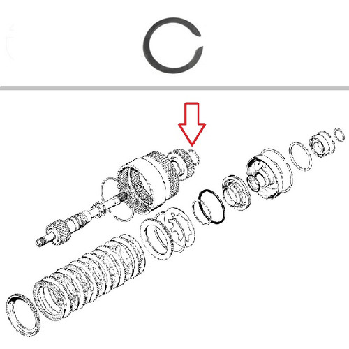 Case Backhoe Shuttle Clutch Hub Retaining Ring 580C, 580D, 580 Super E, 584E, 585E, 586E, 480C, 480D, 480E, 480F, 580K -- D50049