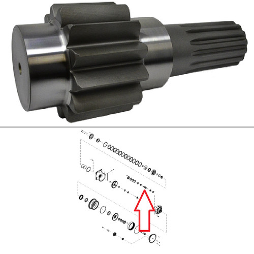 John Deere Dozer Pinion Shaft 850J, 850J-II, 850K -- T394699