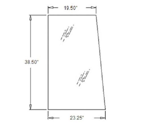 John Deere Backhoe Cab Upper Side Glass (Fits Right or Left)  -- T113465 | Broken Tractor