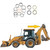 RE31716, AH212101, AH150119, RE31715, AH138661 JD 310C Backhoe Dipper Crowd Cylinder Seal Kit