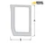 New Holland T6070 left hand lower front cab glass, non-hinged