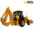 John Deere 310SE with its loader bucket dumping materials into a truck.