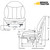 Replacement seat for Cat skid steer loaders