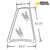 Rear right cab glass for Case 580L backhoe