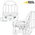 Replacement seat for Cat skid steer loaders