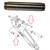 Case Backhoe Pin With Snap Ring, Dipper Cylinder Rod End to Dipper 580K, 580 Super K, 580 Super L, 580 Super M -- D138022-