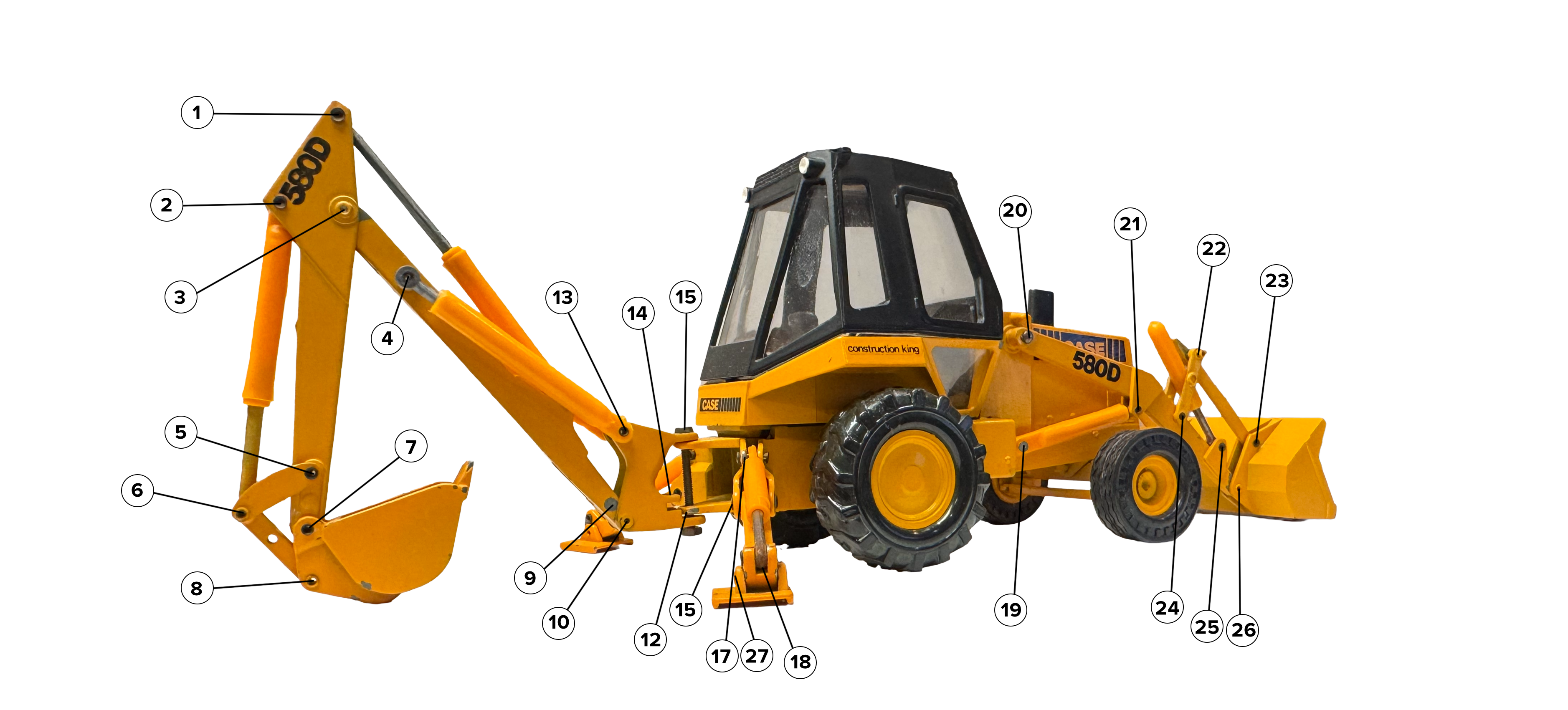 Case 580D Backhoe Pin Bushing Kits