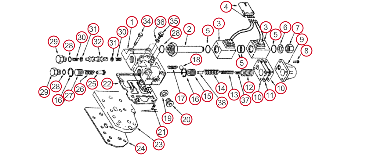 Case 580l - Carraro Transmission Valve Assembly