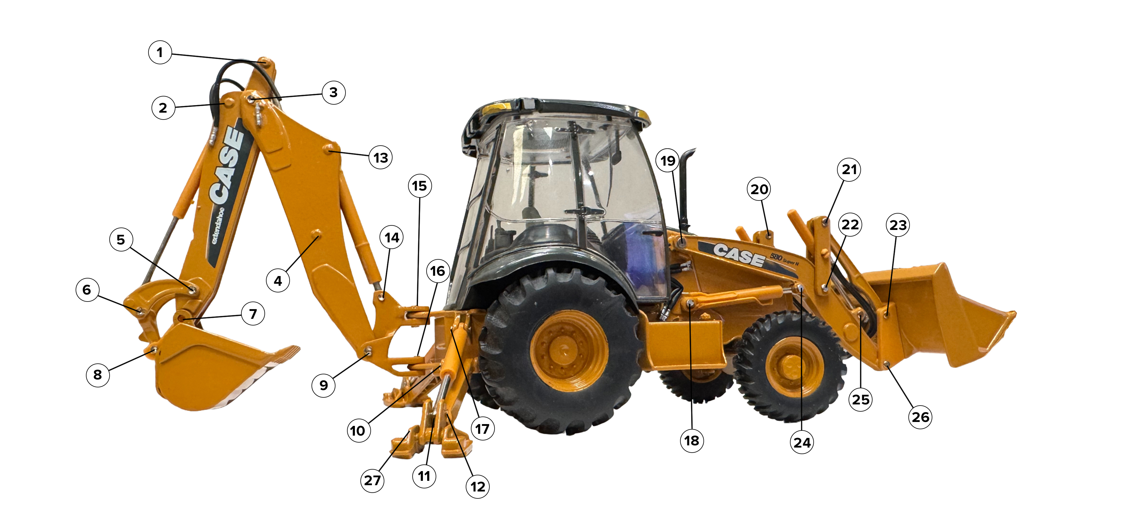 Case 580N Pin Bushing Kit