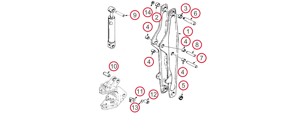 Case Backhoe Boom Parts - Case 590 Super L, 590 Super M