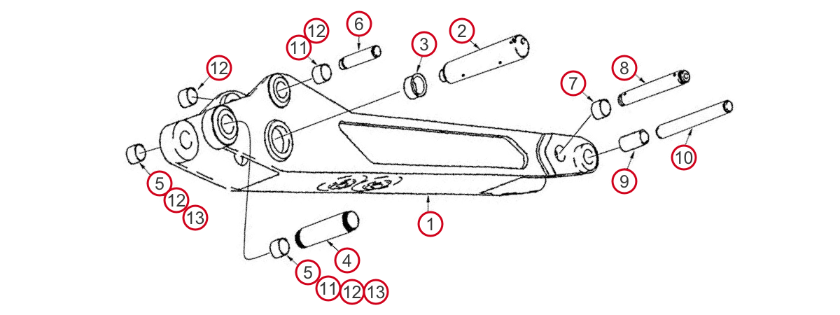 Case Backhoe Dipper Arm Parts - Case 590 Super L, 590 Super M