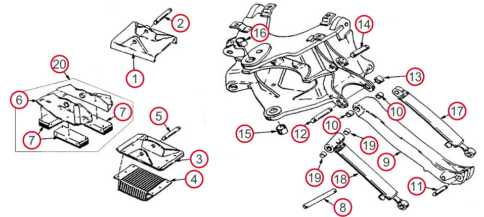 DVPARTS Stabilisator-Zylinderdichtungssatz 1543275C1 – Kompatibel Mit Case 580K, 580 Super L U.a.