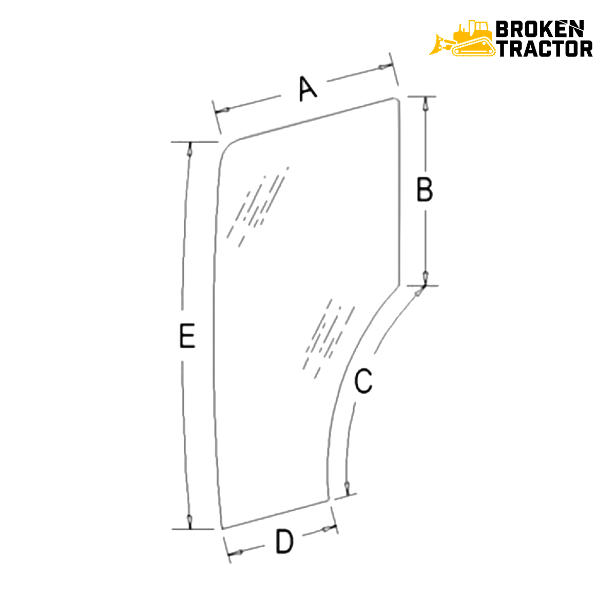 Glass Door (LH) for Case and Ford/New Holland Tractors | Bro