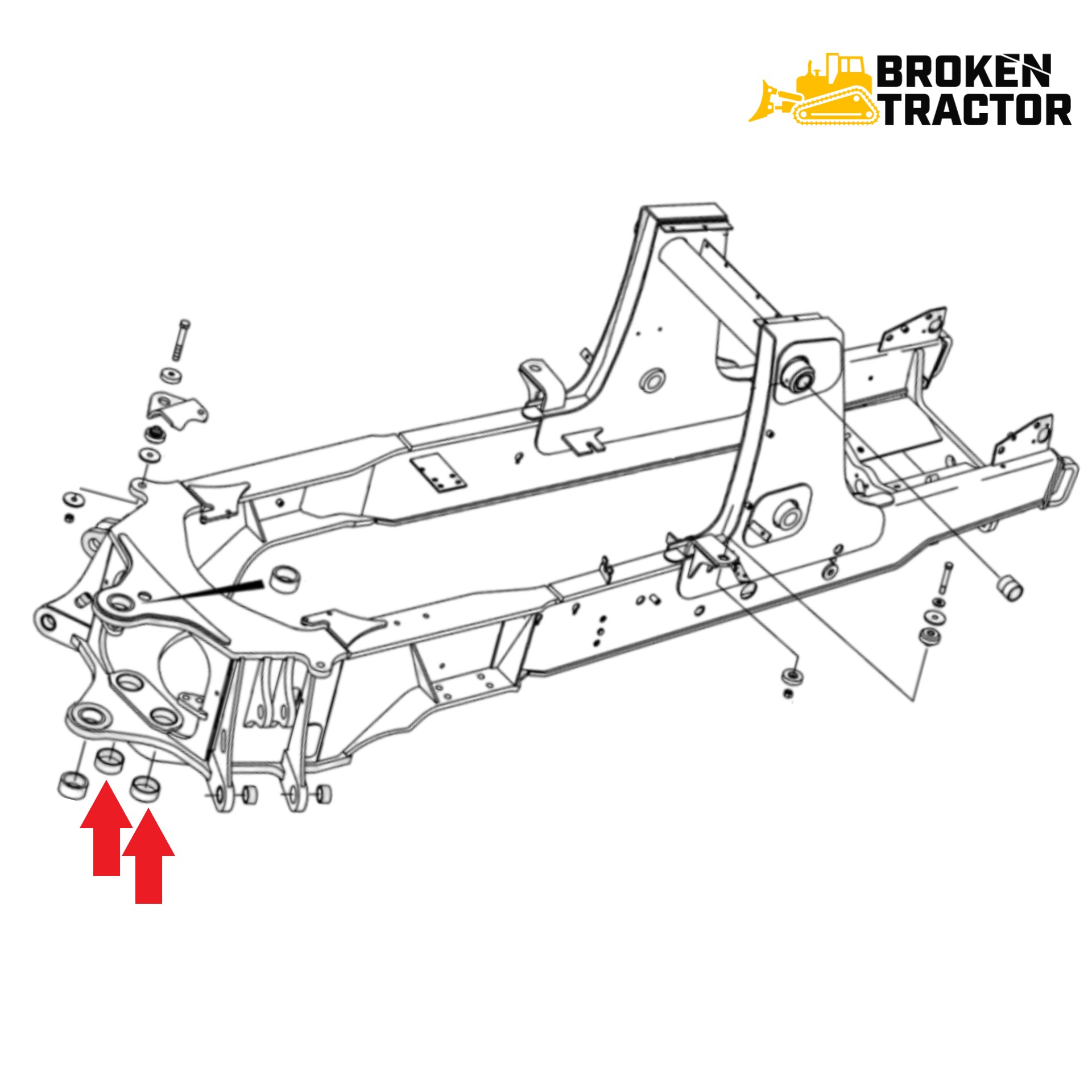 Case Backhoe Bushing, Swing Cylinder Pivot -- 114318A1