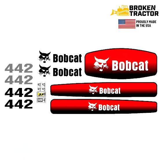 Decal Set for Bobcat 442 Excavator | Broken Tractor