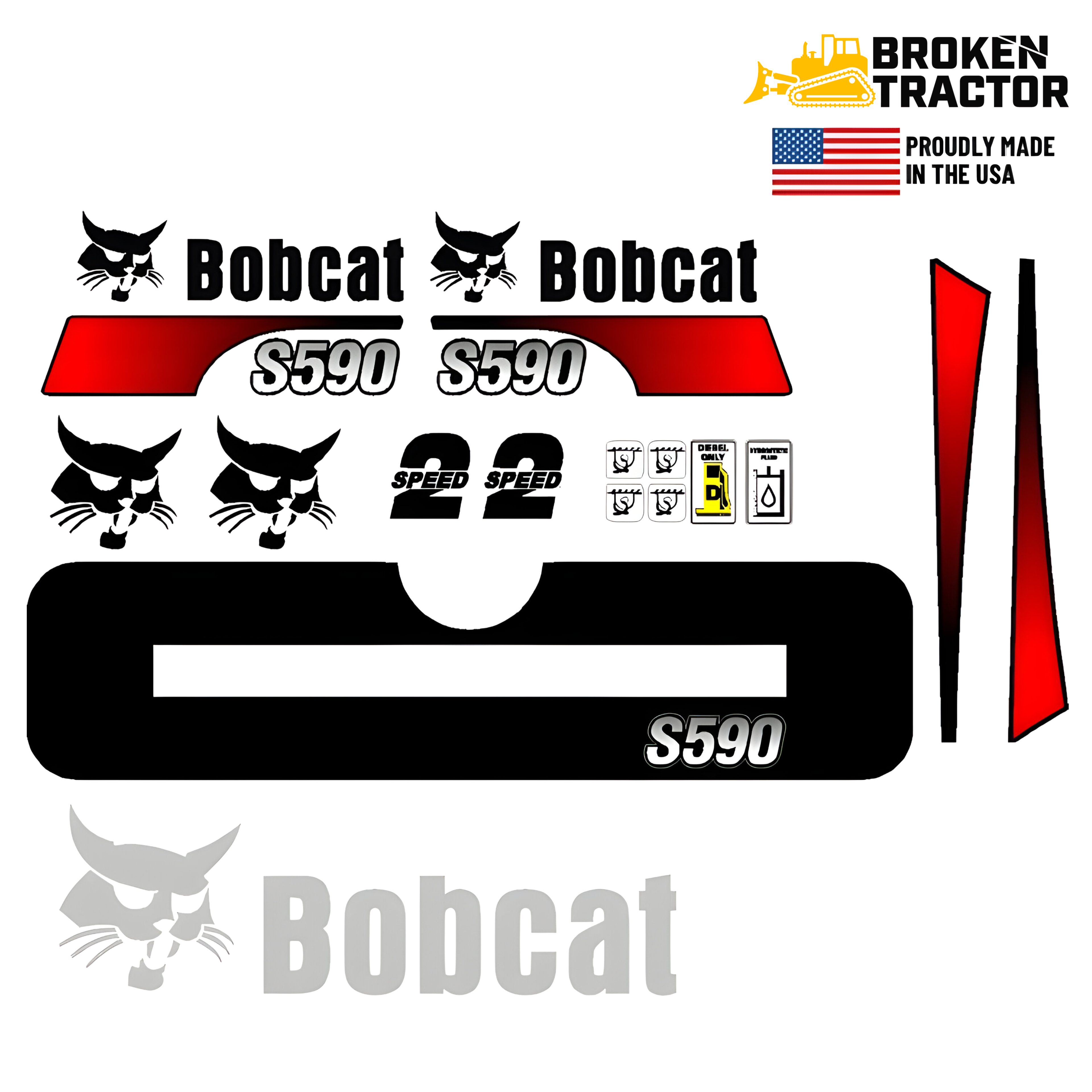 Decal Set Curved Stripe | Broken Tractor | BC-S590-CS-DS
