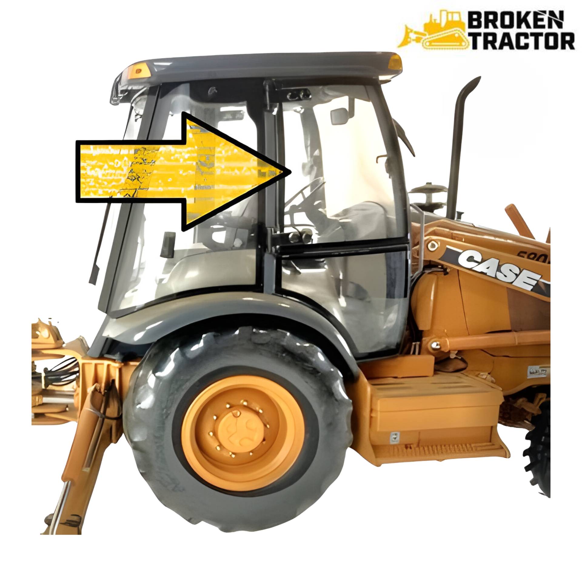701XX Upper Cab Door Glass – Right Side | Broken Tractor | 394700A
