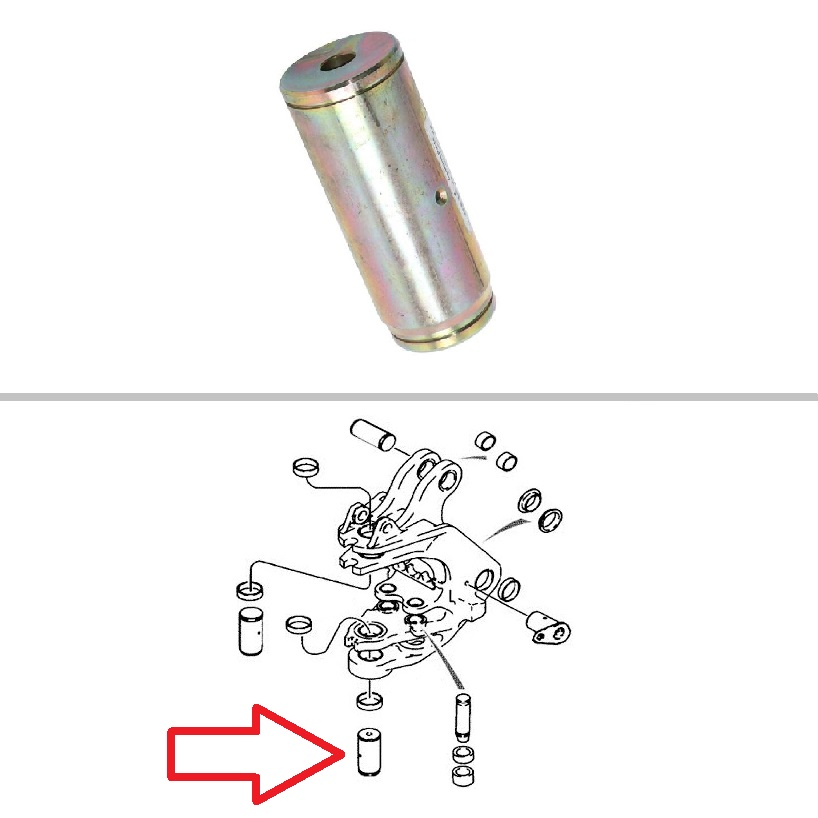 Case Backhoe Pin, Lower Swing Tower to Frame -- 175597A1