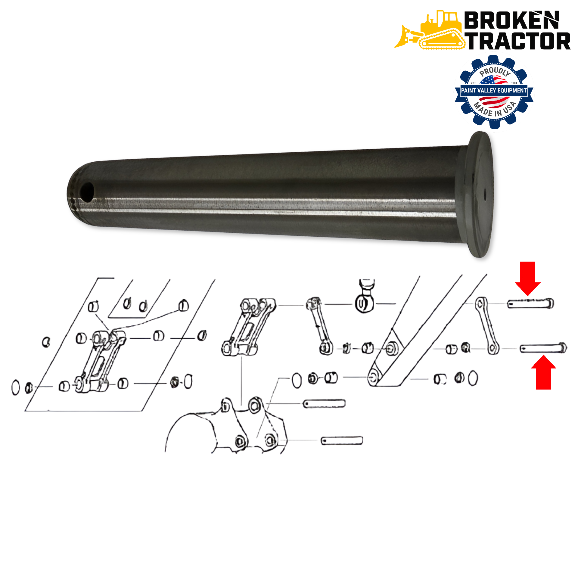 Komatsu PC400 Link Pin | Broken Tractor | 208-70-33140